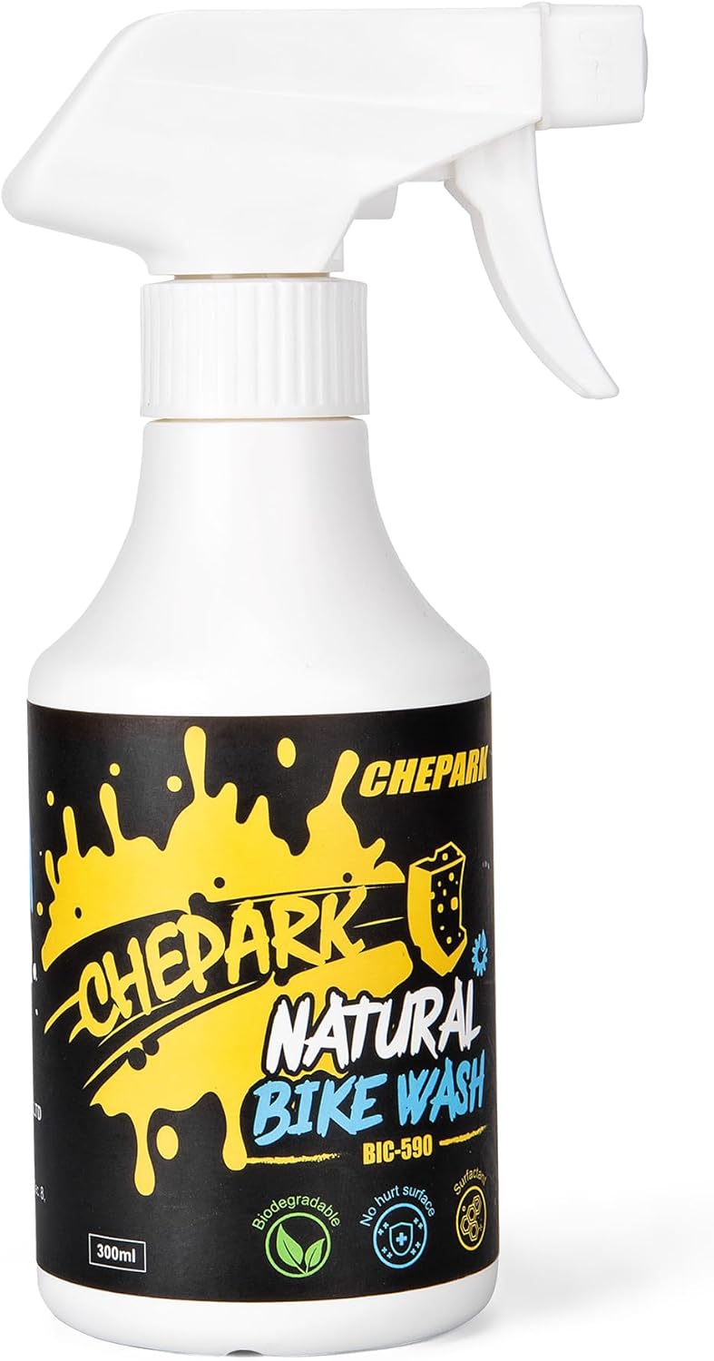 CHEPARK Nano bike Cleaner with Easy Spray Applicator - Bike Wash Fast Acting Cleaner for Oil, Grease and Dirt Removal -Bike Cleaner for All Surface Types (300ml) - Image 1